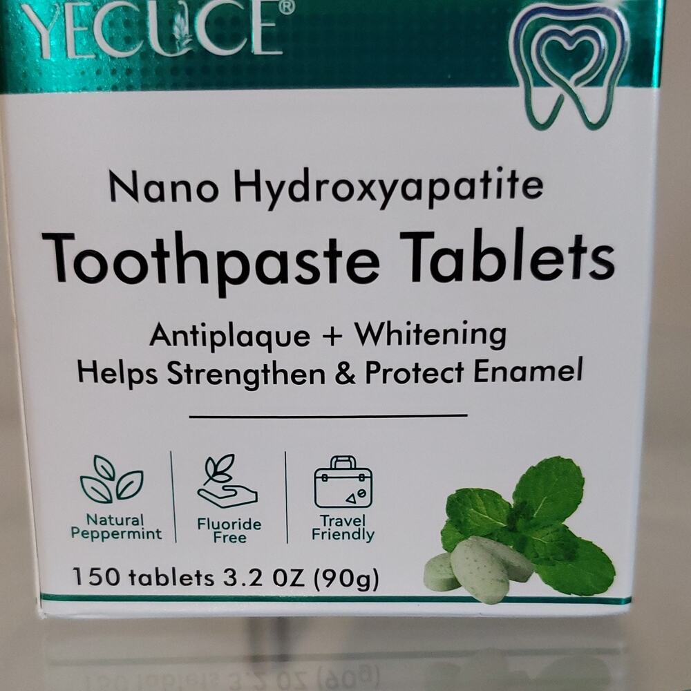 Yecuce Nano Hydroxyapatite Toothpaste Tablets Antiplaque Whitening Peppermint